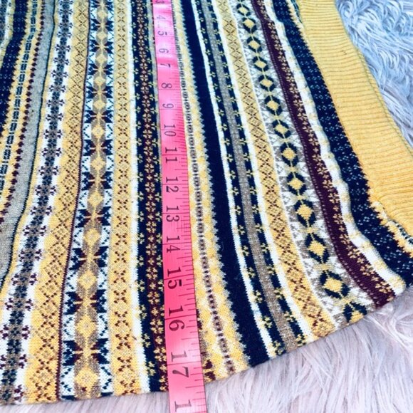 Vintage Yellow Striped Knit Mini Skirt - Picture 6 of 9